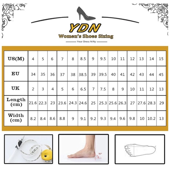 YDN Women's Chic Pointed Toe Mid Heel Pumps - Picture 8 of 8